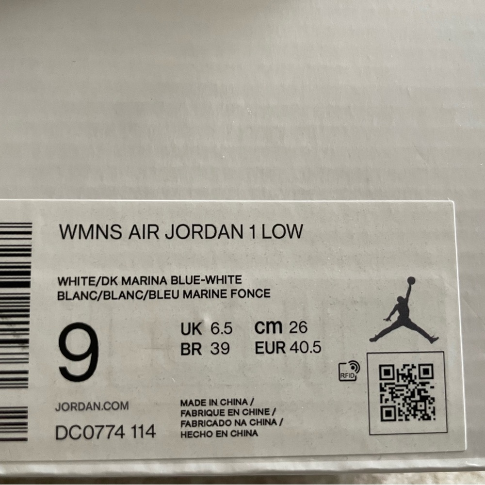 Jordan Air 1 Low Marina Blue and White Sneakers - Picture 10 of 11